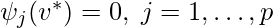 \psi_j(v^*)=0, \; j=1, \ldots, p