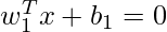 w_1^T x + b_1=0