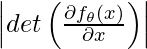 \left| det\left( \frac{\partial f_\theta(x)}{\partial x}\right) \right|