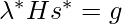 \lambda^* H s^*=g