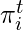 \mathbf{\pi}_i^t