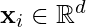 Rendered by QuickLaTeX.com \mathbf{x}_i \in \mathbb{R}^d