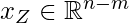 x_Z \in \mathbb{R}^{n-m}