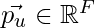 \vec{p_u} \in \mathbb{R}^F