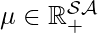 \mu \in \mathbb{R}_{+}^{\mathcal{S}\mathcal{A}}